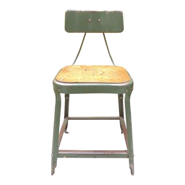 Industrial Metal Desk Chair For Sale