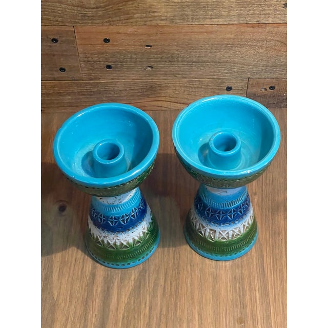 Mid Century Rosenthal Netter Italy Pottery Candlesticks A Pair Chairish