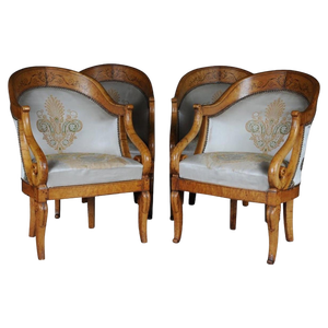 French Empire Armchair in Maple Wood, 1825