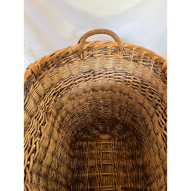 Large Antique French Wicker Champagne Harvest Basket For Sale - Image 17 of 18