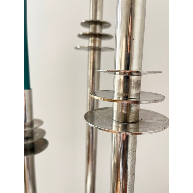 Vintage Art Deco Modernist Chrome Candlesticks, 1930s, Set of 3 For Sale - Image 12 of 17