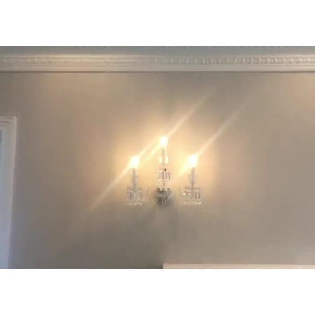 1980s Crystal Wall Sconces With Spear Crystals - A Pair For Sale - Image 13 of 13