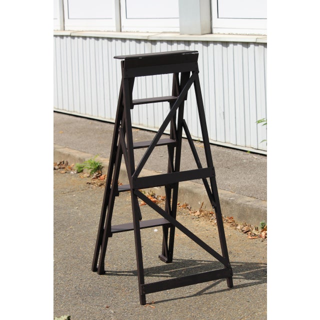 Vintage Foldable Wood Ladder, 1950s For Sale - Image 9 of 17
