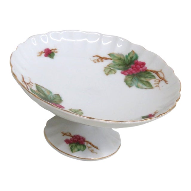 May Wine by Barrington Porcelain Pedestal Plate Compote Candy Dish Stand 5106b For Sale