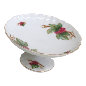 May Wine by Barrington Porcelain Pedestal Plate Compote Candy Dish Stand 5106b
