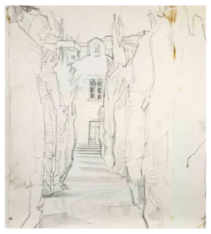 Reynold Arnould, The Church, Pencil Drawing, 1970