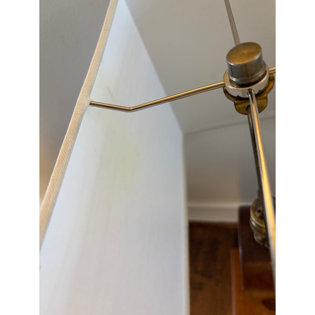 Vintage Wood & Cane Table Lamp With Rectangular Shade For Sale In Phoenix - Image 6 of 6