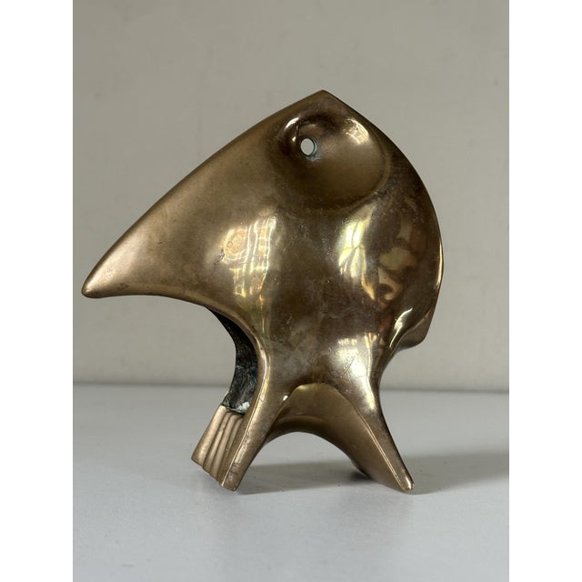 Gold Vintage Bronze Fish Ashtray, 1970s For Sale - Image 8 of 13