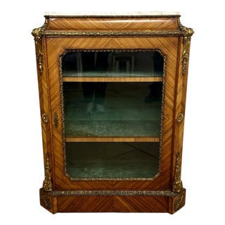 Antique Marble Topped Pier Cabinet, 1860 For Sale