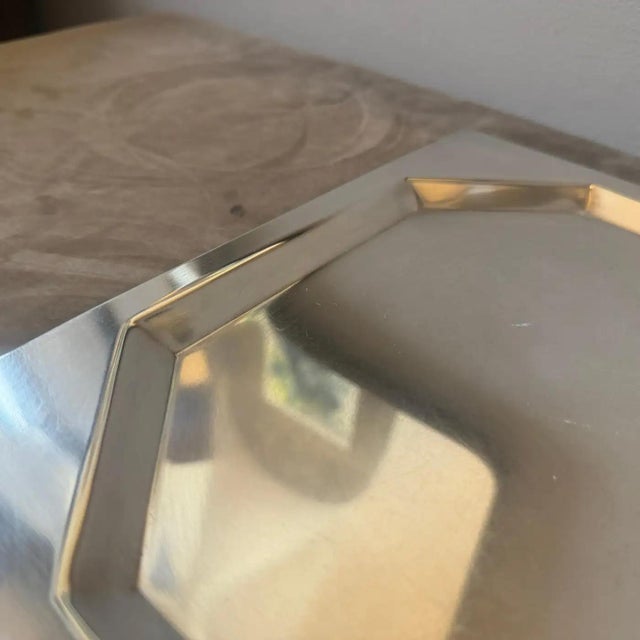 1980s 1980s Carlo Scarpa for Cleto Munari Silver Plated Square Tray For Sale - Image 5 of 10