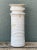 Crafted with rustic studio art pottery techniques, this vintage cylindrical stoneware vase features a hand-thrown ribbed...