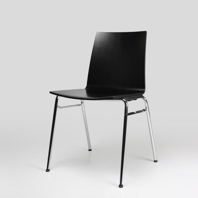 Vintage Black Chair with Wooden Seat, Belgium, 2000s For Sale - Image 11 of 11
