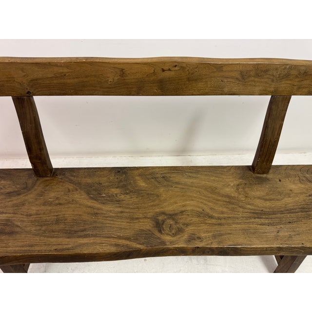 Mid-Century Sculptural Elm Bench, 1960s For Sale - Image 16 of 18