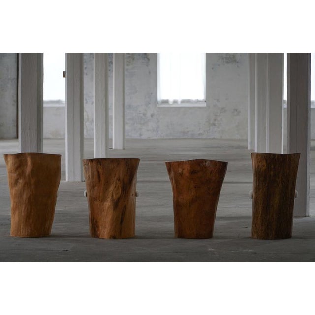 Swedish Stump Chairs in Wood with Bouclé Seats, 1960s, Set of 4 For Sale - Image 10 of 18