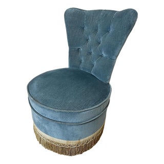 Velvet Lounge Chair, 1950s For Sale