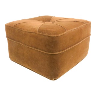 Vintage 1960s Babcock-Phillippe Style Ottoman on Brass Casters For Sale