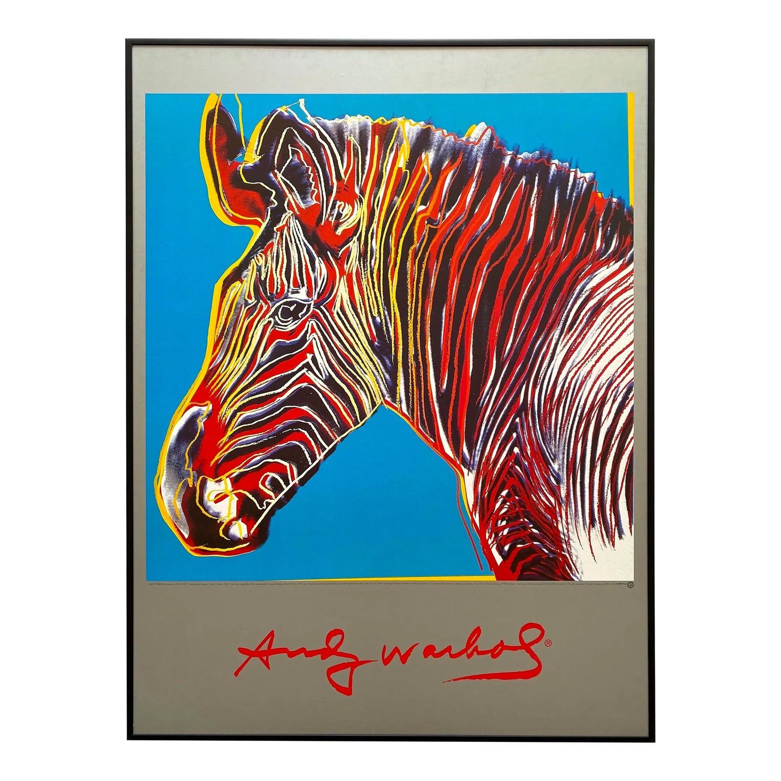 Andy Warhol Foundation Vintage 1999 Lithograph Print Framed