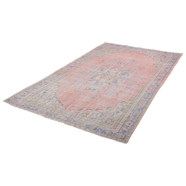 1960s Vintage Distressed Oushak Rug - 6′6″ × 10′9″ For Sale - Image 4 of 5