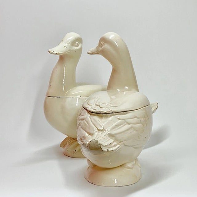 Italian Creamware Trompe l'Oeil Tureens in the Form of Ducks, Nove Di Bassano For Sale - Image 10 of 13