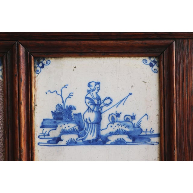 Metal 19th Century Dutch Planters with Delft Tiles Oak, 1650, Set of 2 For Sale - Image 7 of 18