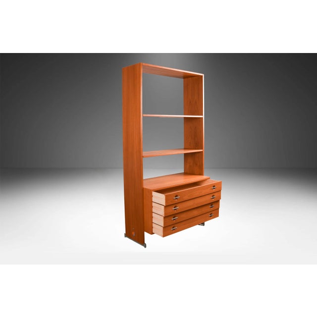 Hans Wegner Danish Teak Single Column Freestanding Wall Unit Room Divider For Sale - Image 4 of 14