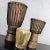 Mid 20th Century Vintage Trio of Tribal Drums Carved Wood and Animal Hide For Sale - Image 5 of 13