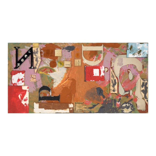 Assemblage #4 (Letters, Glass Slides, and Wood) by Michael Pauker For Sale