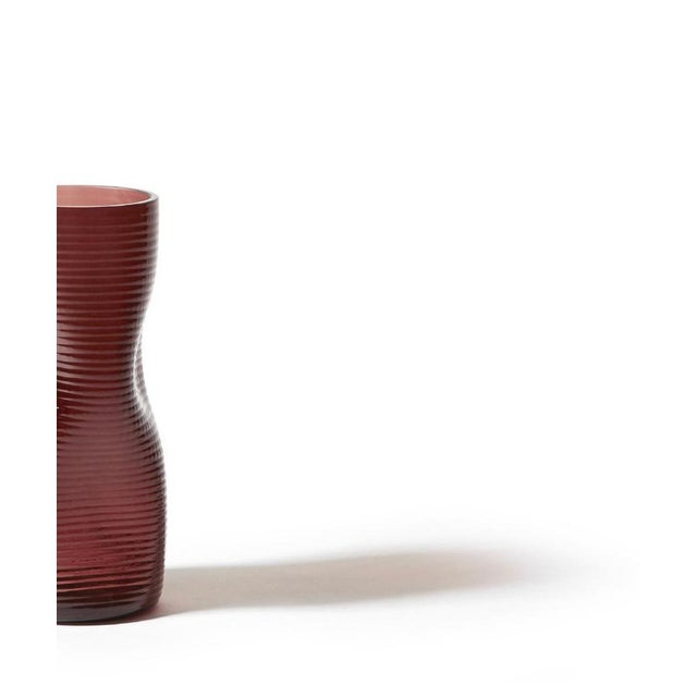 Red Coral Vases in Hand-Blown Venetian Glass from Cassina, Set of 2 For Sale - Image 8 of 11