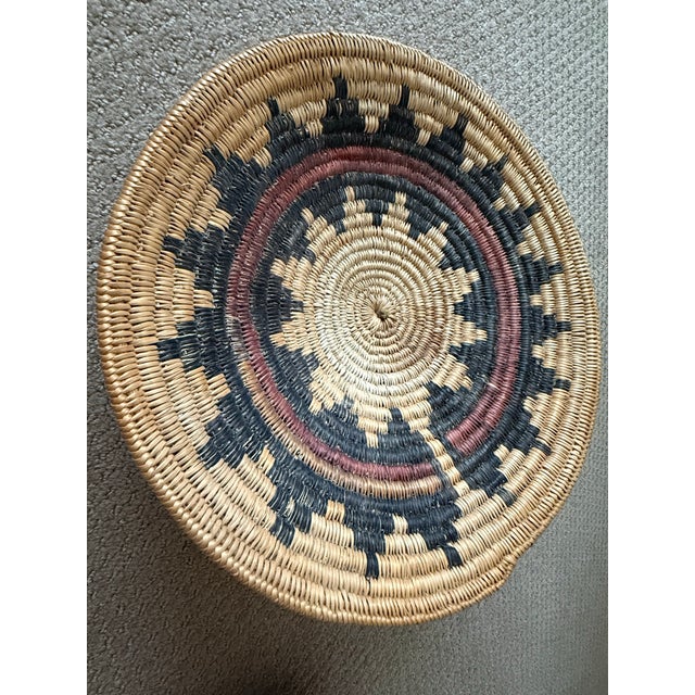 Textile Exquisite Vintage Navajo Wedding Basket — 16” Southwestern Native American Coiled Basket For Sale - Image 7 of 12