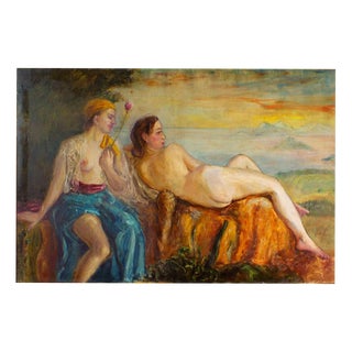 Antonio Feltrinelli, Nude Models, 1930s, Oil Painting on Canvas For Sale