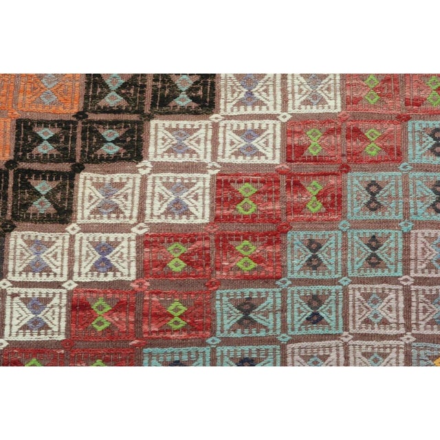 1960s Vintage Turkish Handmade Kilim Rug - 72"x120" For Sale - Image 9 of 12
