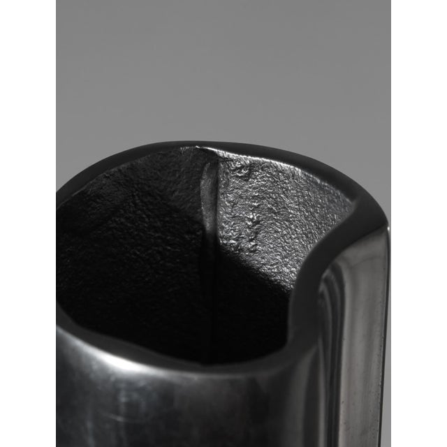 Postmodern Tall Aluminum Vases, 1980, Set of 2 For Sale - Image 3 of 5
