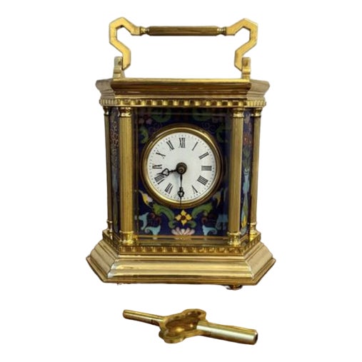 Vintage French Brass Carriage Clock, 1920 For Sale