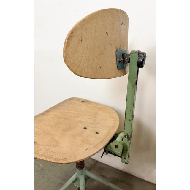 Industrial Green Workshop Chair, 1950s For Sale - Image 12 of 18