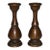 Pair of Vintage Chinese Solid Copper "Bulbous" Candlesticks With Lotus Bases - 879g For Sale