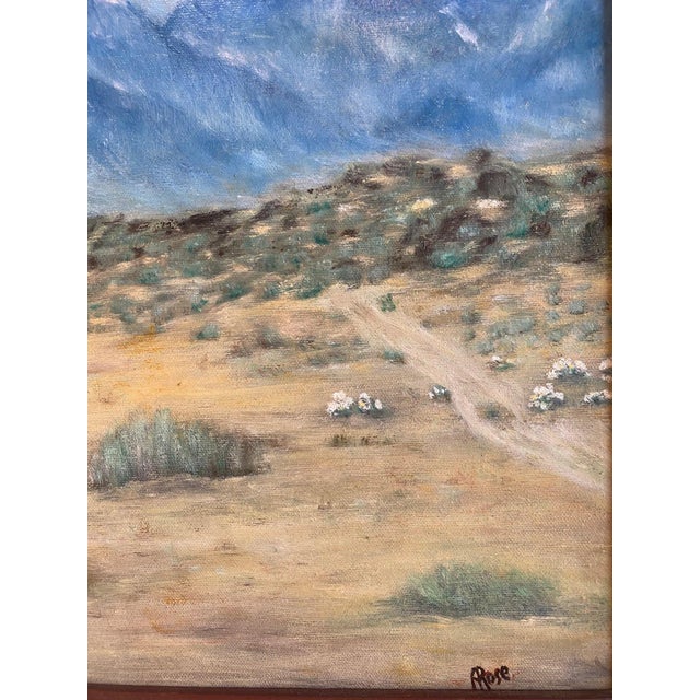 Mid 20th Century Vintage Painting of Desert Landscape - Signed For Sale - Image 5 of 6