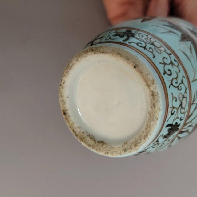 Antique Chinese Qing Turquoise Porcelain Dragon Vase With Lion Mask Ring Handles For Sale - Image 11 of 11