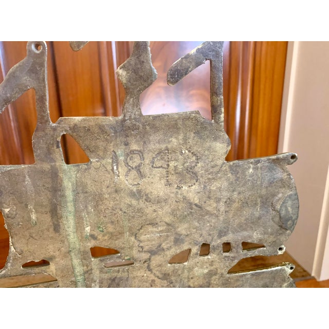 Antique Brass Galleon Ship Andirons For Sale - Image 13 of 14