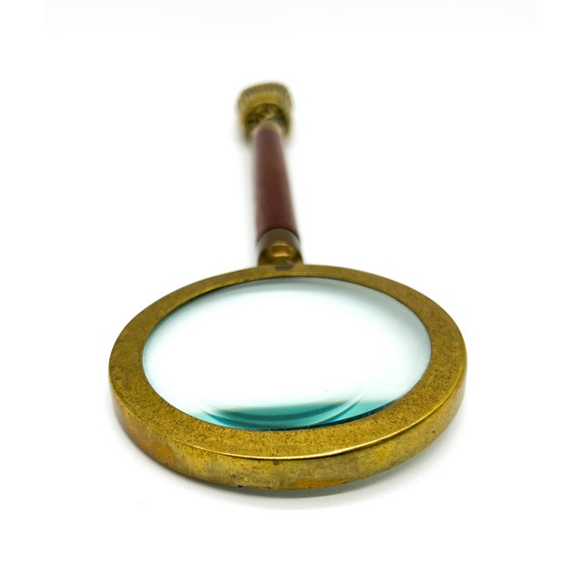 Late 20th Century Vintage Wood and Brass Tassel Magnifying Glass For Sale - Image 5 of 10