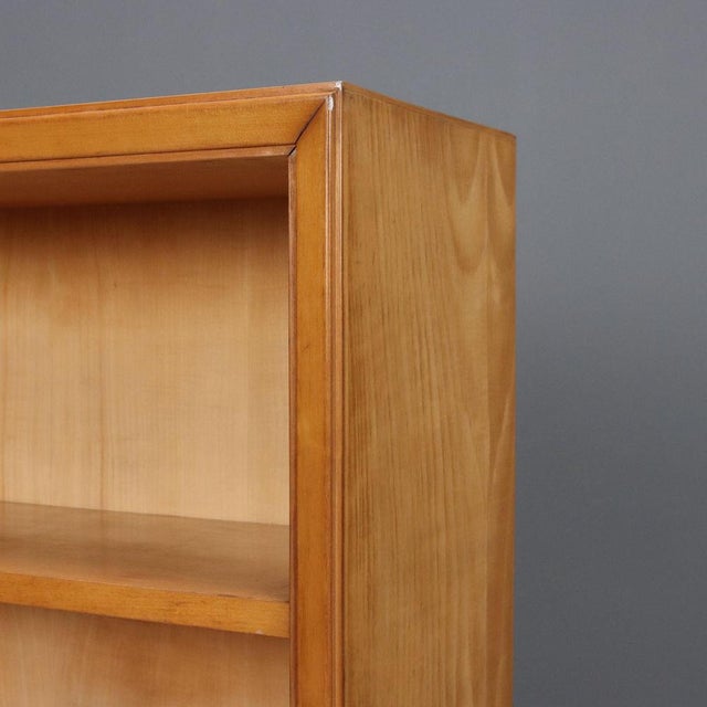 Small Vintage Bookcase in Poplar and Veneer Glass, 1950s For Sale - Image 4 of 9