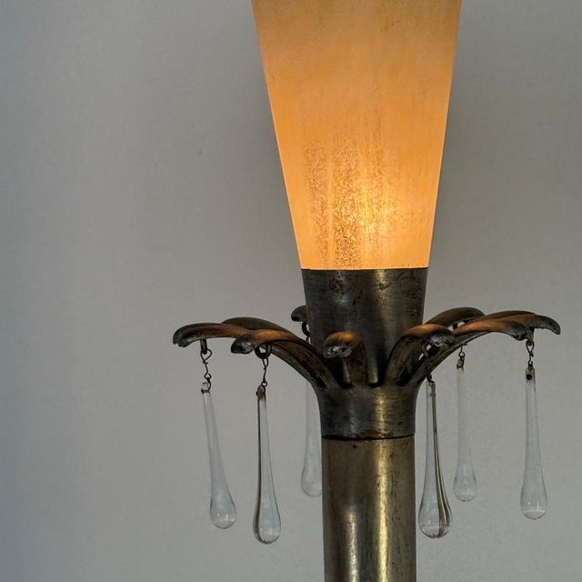 Murano Glass Floor Lamp with Bronze Patinated Base, 1950s For Sale - Image 9 of 11