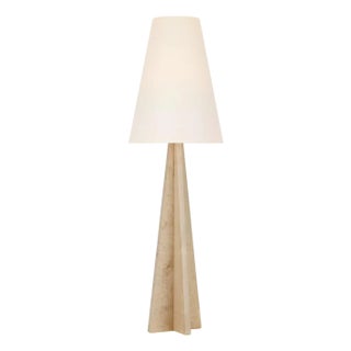 Kelly Wearstler by Visual Comfort Signature Crue 66" Floor Lamp in Natural Maple with Linen Shade For Sale