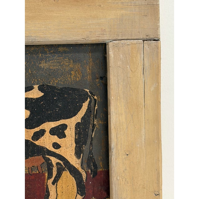 Nancy G. Watson Folk Art Cow Painting – Signed Original on Tin in Wood Frame For Sale - Image 4 of 12