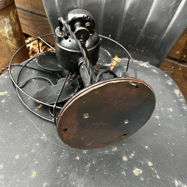 Vintage Emerson B Jr Oscillating Black Metal Desk Fan For Sale - Image 10 of 12
