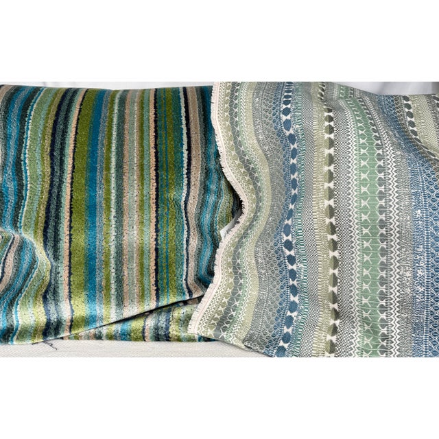 2020s Kravet Couture "Monterosso" in Peacock 22" Pillows-A Pair For Sale - Image 5 of 5