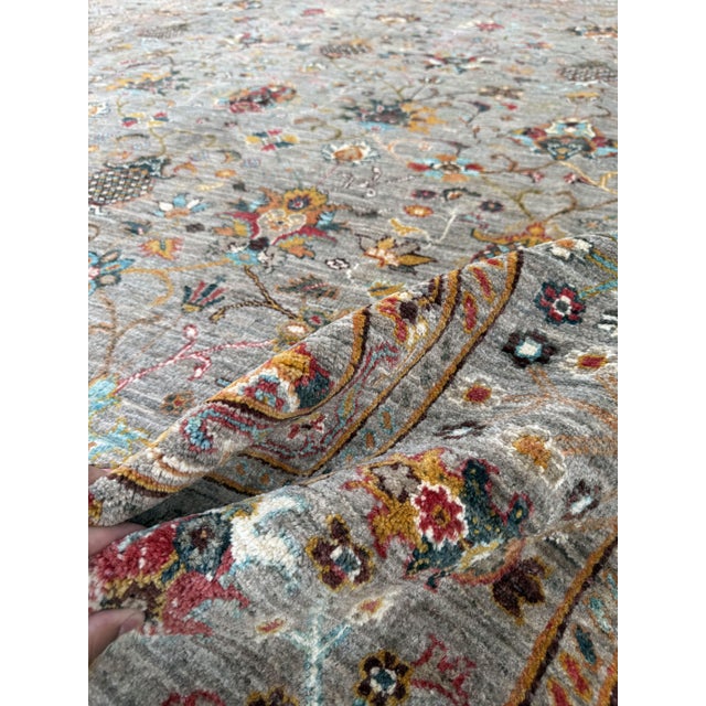 Textile Sultanabad Design Area Rug, Hand-Knotted Wool, 8x10, Gray & Rust For Sale - Image 7 of 10