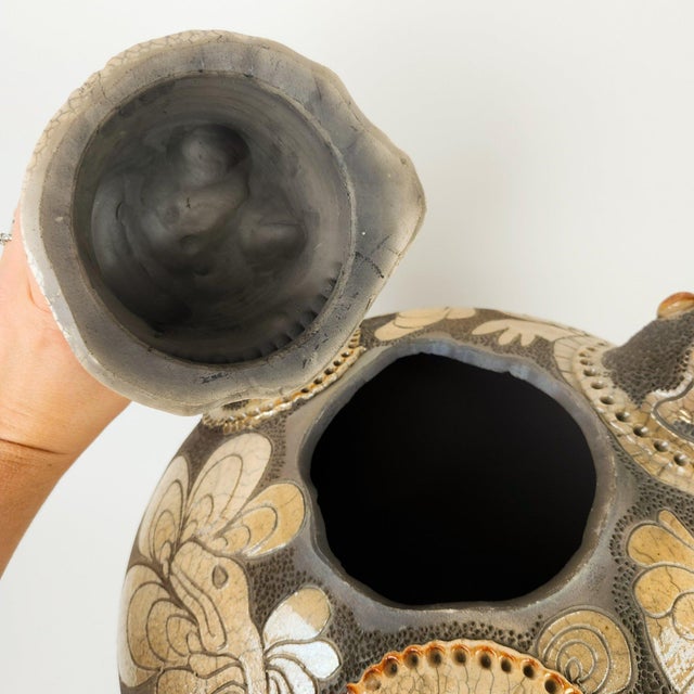 Monumental Randy Brodnax Covered Vessel With Frogs For Sale - Image 12 of 13