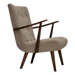 Danish Armchair in Furniture Wool and Beech Wood, 1960s For Sale