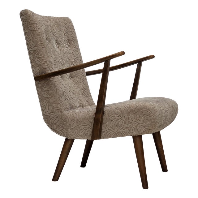 Danish Armchair in Furniture Wool and Beech Wood, 1960s For Sale