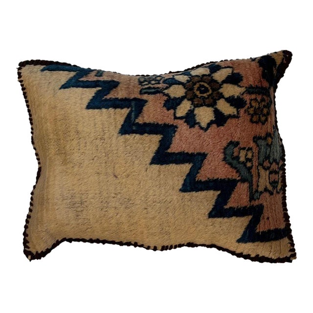 Pillow W/Antique Persian Rug Fragment, 1'2" X 1'4" For Sale